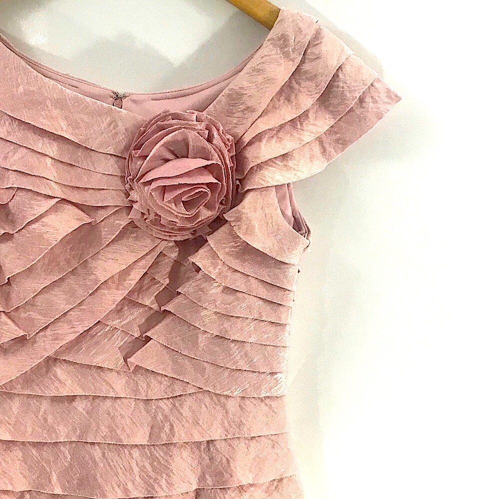 LIZZATTI Mauve Pink Shimmer Layered Dress 10P